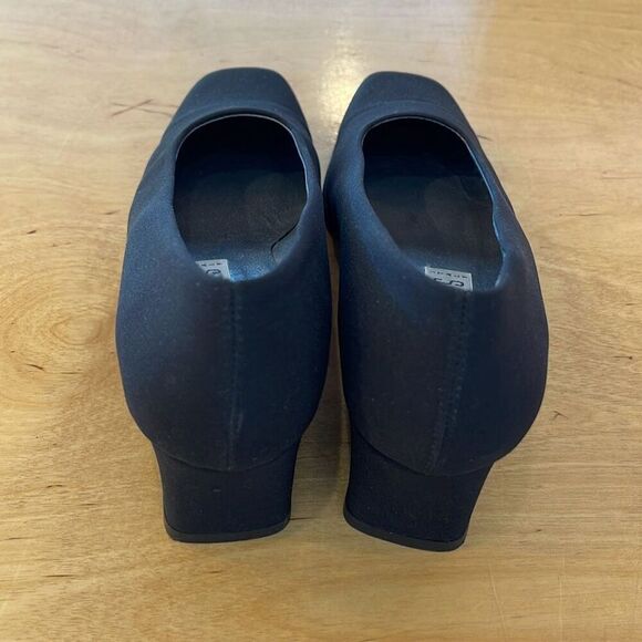 Nickels Italy Womens Square Toe Suede Block Heel Slip-on Pumps Black Size 7.5 - Picture 8 of 11